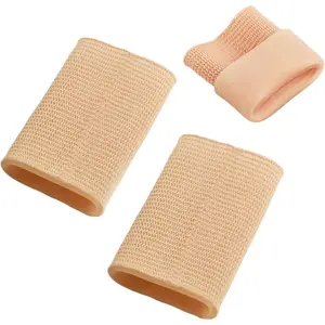 Ankle Gel Sleeves with Cushion Support Elastic Sleeves for Ice Skating, Hockey, Hiking Nude Color Non-Slip 1 Pair