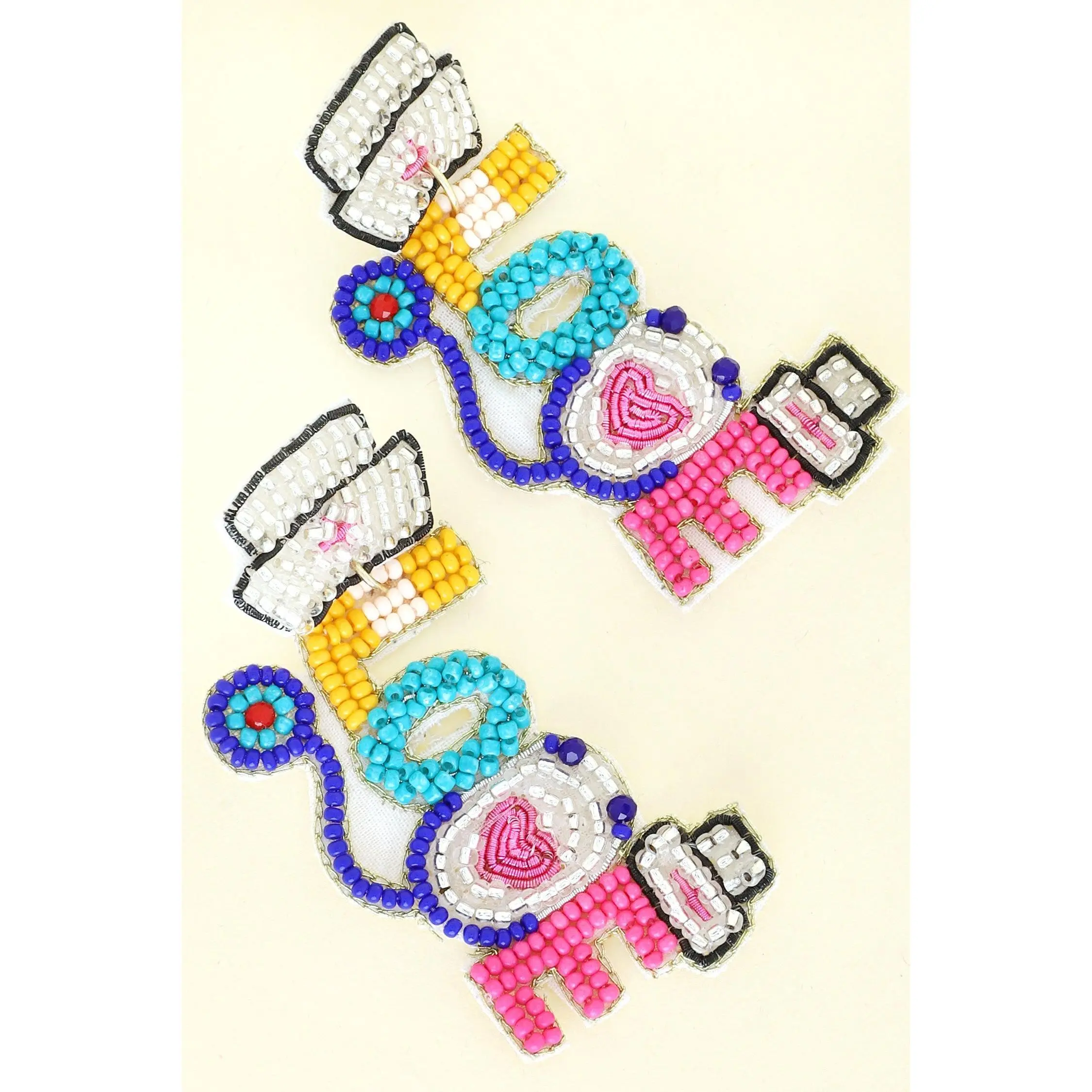 Beaded Nurse Themed "Love" Earrings