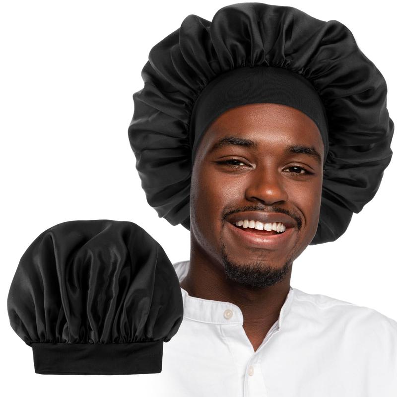 Silk Satin Bonnet – Adjustable Elastic Sleep Cap for Men and Women, Soft Hair Wrap for Sleeping