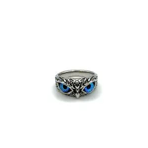 Owl Eyes Stainless Steel Gothic Biker Ring Jewelry, Non-Tarnish Non-Rust, Unique Design for Fashion Enthusiasts