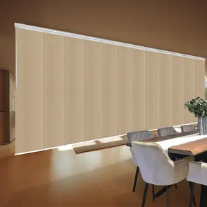 Dunmore Cream 12-Panel Panel Track 140"-260"W x 91.4"H, Panel width 23.5" - 80% LIGHT-FILTERING