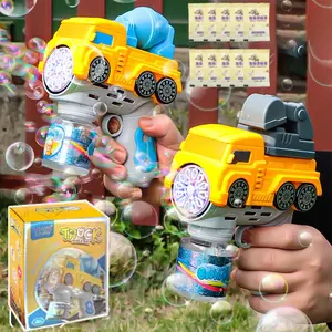 Automatic Engineering Truck Bubble Machine Toy, 12 Holes Handheld Bubble Toy with Bubble Solution, Outdoor & Indoor Bubble Maker Toy