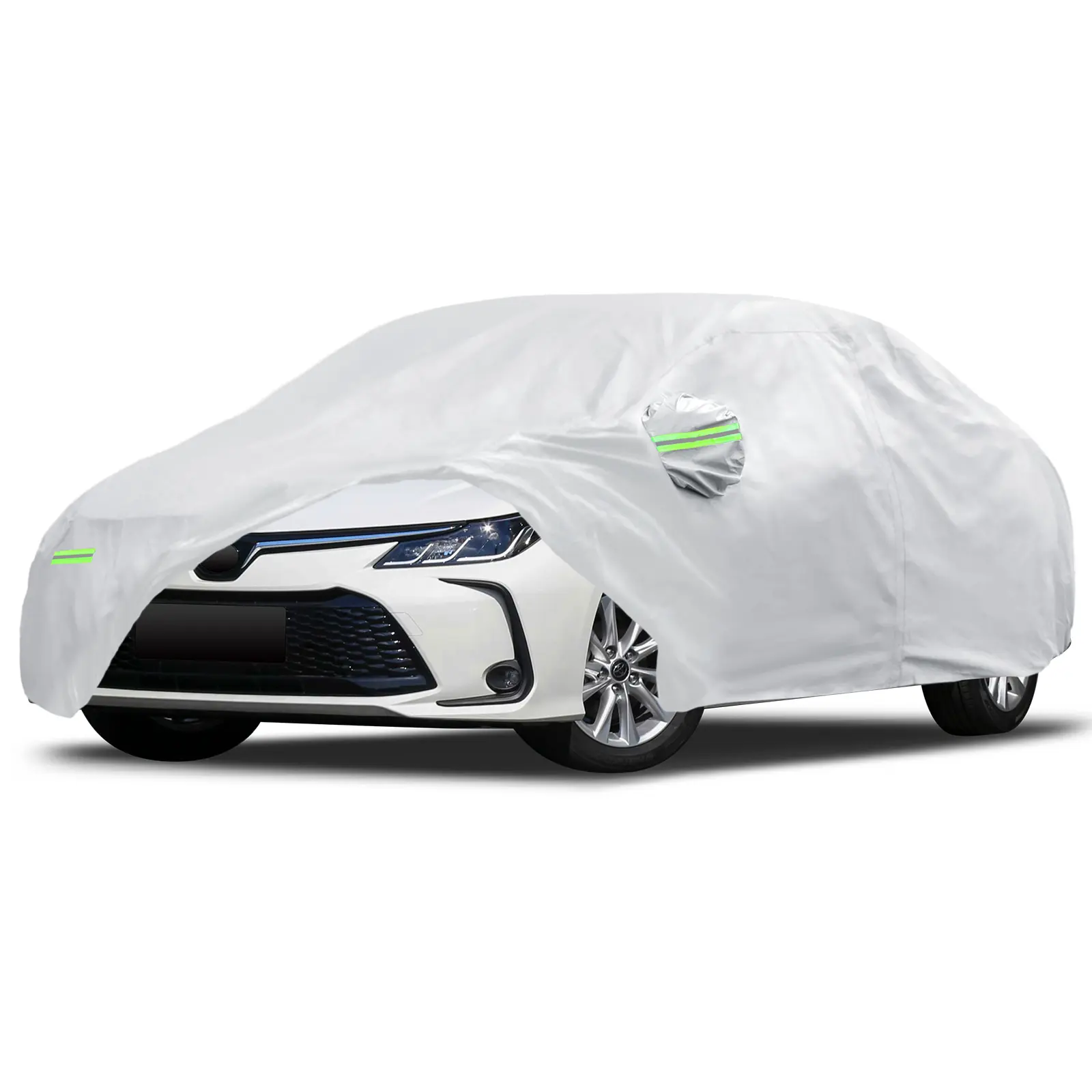 Car Cover Custom Fit for Toyota Corolla 2000-2025, Migaven Waterproof Full Exterior Cover Sun Rain Protection with Door Zipper Silver