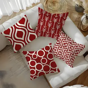 4pcs Spring Summer Pillow Cover Bedroom Decor Bohemian Sofa Bed Pattern Geometric Home Decor School Christmas PillowCovers Newest Soft Cushion Comfy Luck Kpop Friendly Friends Special Edition