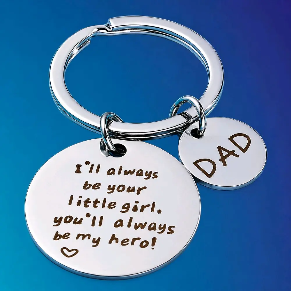 DAD Keychains, Stainless Steel Father's Day Gift for Dads, Durable Personalized Key Ring Accessory