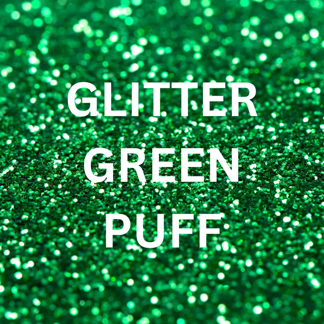 3D Super Puff Glitter Heat Transfer Vinyl (HTV) - Green Craft Supplies, for Creative Projects, Compatible with Heavy Pressure, Offers Puffed Appearance, Textured Feel & Spark Effect