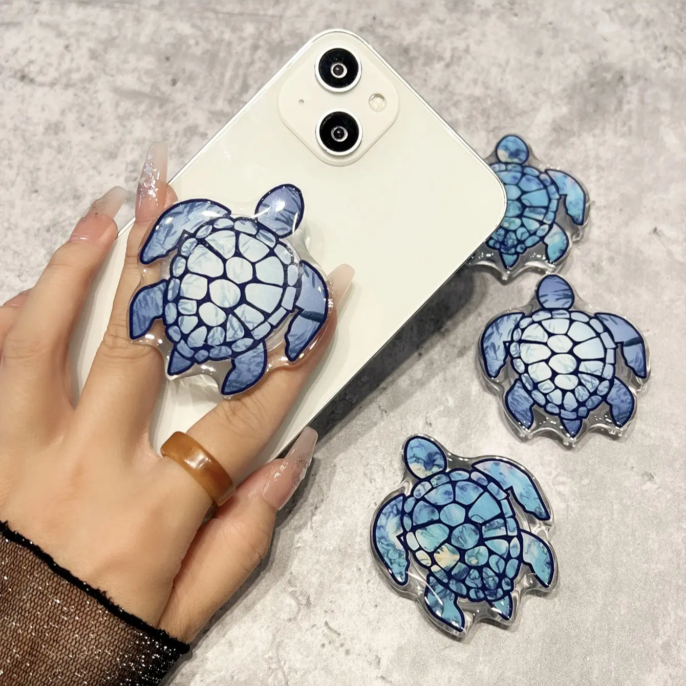 Colorful Turtle Phone Ring Stand, 360 Degree Rotating Adjustable Holder, Cellphone Holder, Phone Holder Design, Compatible with Smartphones and Tablets, Perfect Holiday Gift, Cell Phone Holders