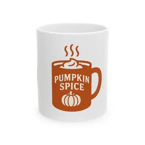 Pumpkin Spice Ceramic Mug, Cozy Autumn Beverage Cup, Seasonal Coffee Mug, Perfect Fall Gift, Personalized Kitchenware