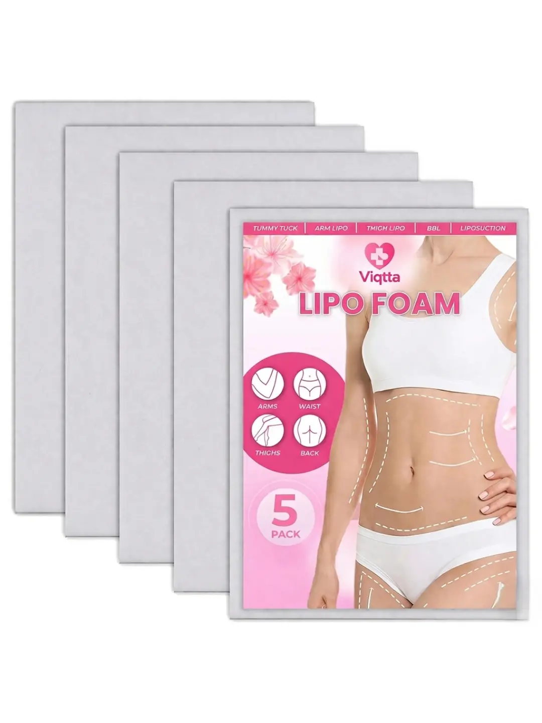 5 PACK Lipo Foam Pads, Bbl Foam Boards,Help Out When Using Ab Board Compression Garments Tummy Tuck, Liposuction Surgery Foam Sheet.