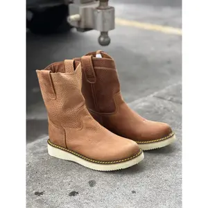 Botas de trabajo de cuero para hombre Mil Rayas Color Miel