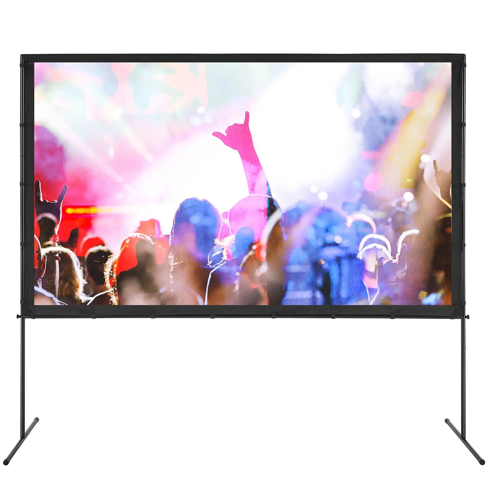 【summerfinds】VEVOR Projector Screen with Stand, 120 inch 16:9 4K 1080 HD Outdoor Movie Screen with Stand, Wrinkle-Free Projection Screen with Tripods and Carry Bag, for Home Theater Cinema Backyard Movie Night