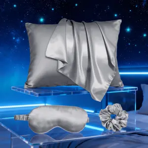 4-Piece Satin Pillowcase Set, Comfortable Eye Mask & Hair Tie Kit, Bedding Accessories Gift Set, Perfect Christmas Present