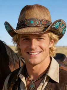 Wide Brim Straw Western Cowboy Hat for Summer, Unisex Sun Protection Beach Hat for Outdoor Travel, Trendy Panama Style, Outdoor Hats