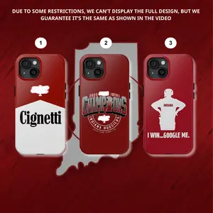 Indiana Football Team Phone Case, Champion Phone Case Featuring, Cignetti Protective Accessory, Sport
