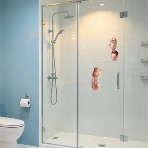 Bathroom shower glass tile beautiful static cling sticker, personalized cute decorative sticker, glue-free sticker