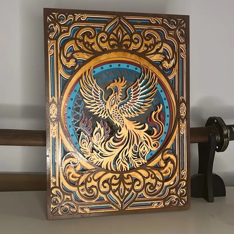 Phoenix 16x12 In Wall Art Decor - Stylish Home Wall Decoration for Living Room, Bedroom