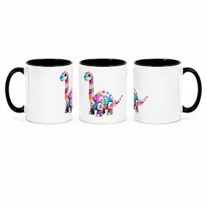 11oz Dopamine Color Brachiosaurus Ceramic Mug Cute Dinosaur Office Home Water Cup