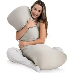 Weighted  Pillow 8lbs - Weighted Pillow for Deeper Sleep (48" x 14") - Cooling  Pillows for Adults, Side Sleeper  Pillows with Cover (X-Large/Champagne)