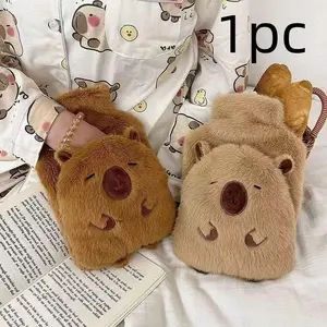 Plush Hot Water Bottle Warmer, Cartoon Animal Design, Reusable Winter Heating Pad, Ideal Gift for Halloween Christmas Thanksgiving