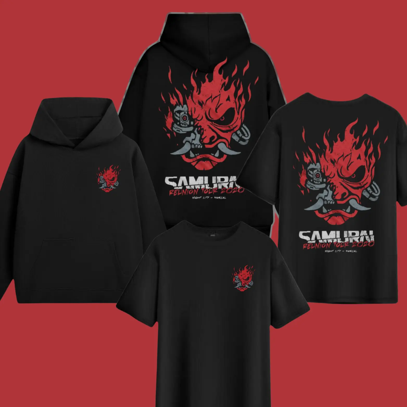 [New Version] Samurai Reunion Tour Shirt 2 sided Classic Samurai Band Shirt Cyberpunk Samurai T-Shirt Sweatshirt Hoodie