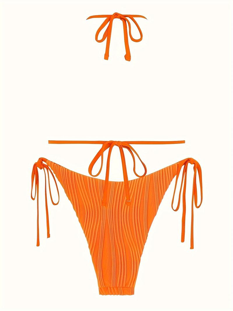 2026 European and American SHEIN Hot-Selling Triangle Cup Tie Backless Sexy Bikini Two-Piece Swimsuit Women's Swimwear