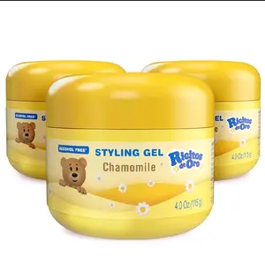 Ricitos de Oro 3 Pack Chamomile Styling Gel Gentle for Kids Alcohol Free 4 oz Each Nourishing & Non-Greasy Hair Care Haircare