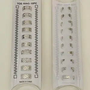 Adjustable Fashion Toe Rings in a Silver Tone