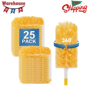 Heavy Duty Duster Refills, Unscented Disposable Dusters Kit 360 Feather Duster(25)(Handle is Not Included)