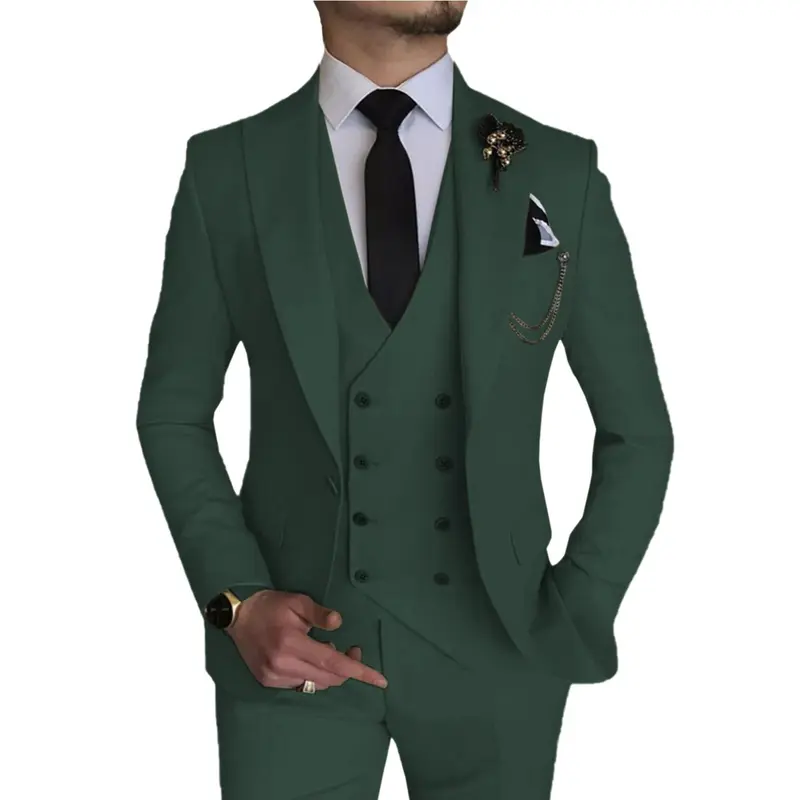 Men's 3-Piece Wedding Suit,Casual Business Retro & Groom Outfits Party Suits Formal Occasions,Groom's Wedding Tuxedo & Vintage Suits