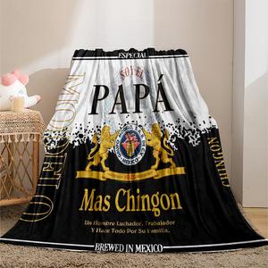 letter print blanket gift for dad, casual soft throw blanket, bedroom accessories, room accessories, warm napping blanket, men gifts, travel essentials, fall decor, home decor,    father's day gifts