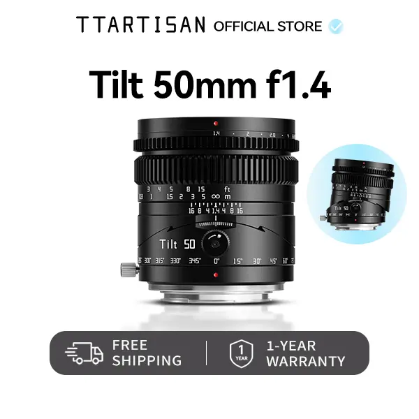 TTRTISAN Tilt 50mm F1.4 Full Frame Manual Focus Prime Lens Camera Lens for Sony E Mount - Creative Tilt-Shift Portrait, Street Camera Lens, 50Mm Lens, Digital Camera