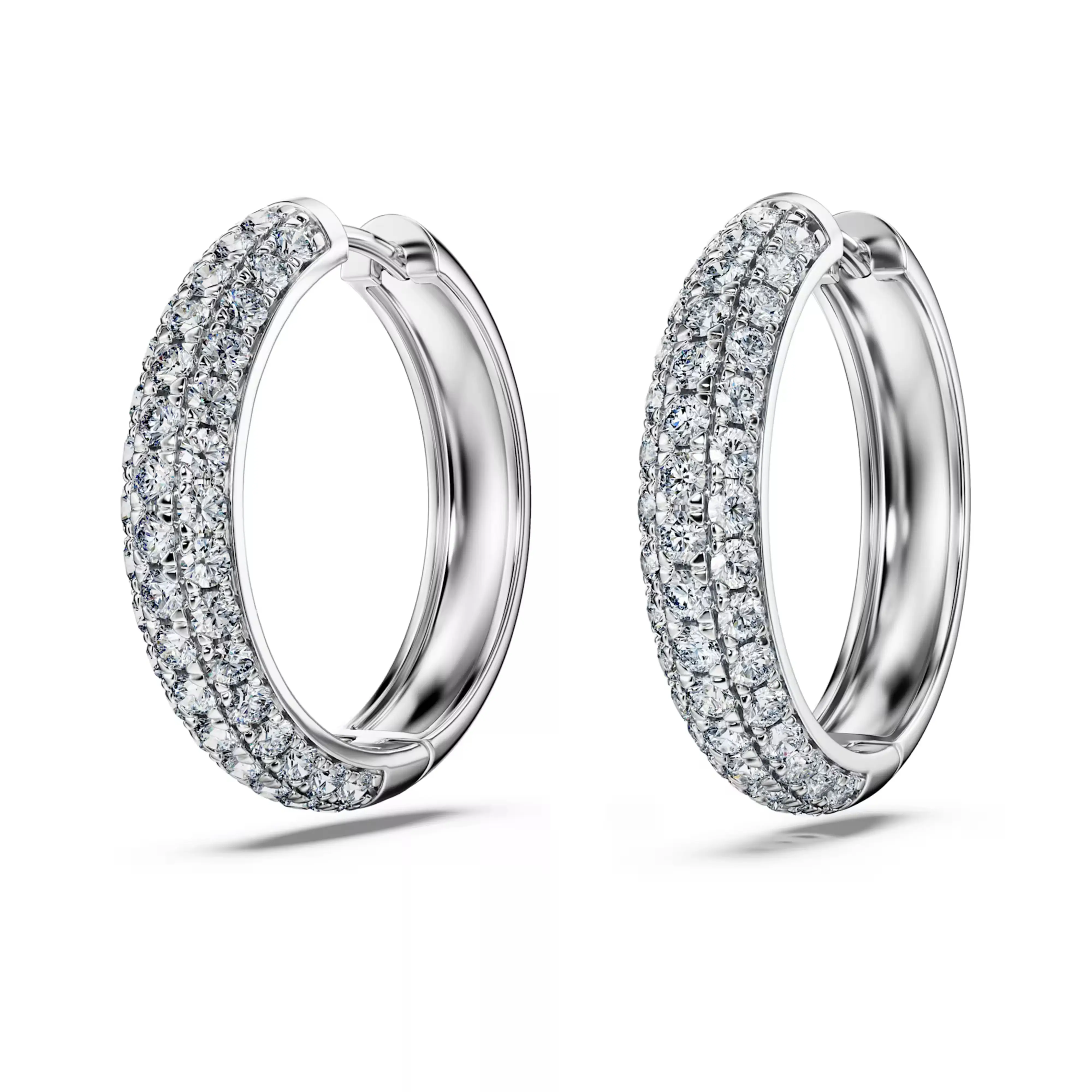 Pave Lab Diamond Hoop Earrings