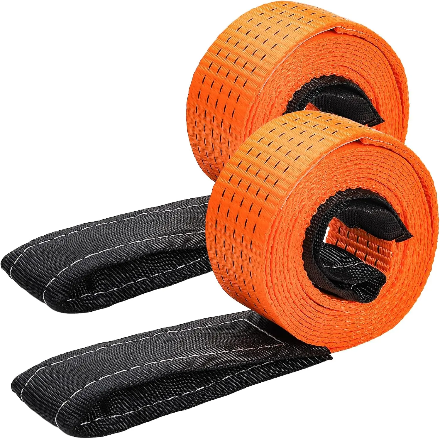 2 Pack 2" x 10 FT Heavy Duty Lifting Sling Strap, 15000 LB Capacity Lift Sling Strap Double Ply Nylon Web Slings Winch Straps for Hoist, Tree Saver Recovery, Rigging, Towing, Moving, Orange