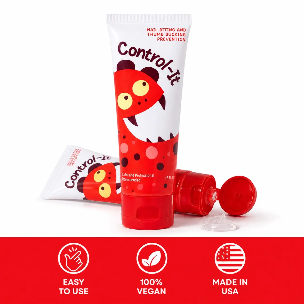 Stop Thumb Sucking and Nail Biting - Easy-to-Apply Cream - Vegan - Made in the USA - Recommended for Ages 3 and Older - 4 to 6 Weeks of Use - Control-It