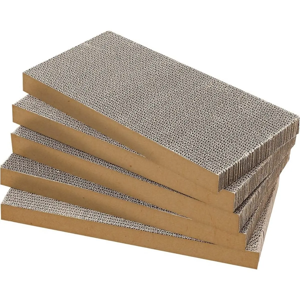 5 Packs Cat Scratcher, 5 Packs Refill Cat  Pad Cardboard for Indoor Cats and Kitten, Large Size Durable& Recyclable Cardboard Cat Scratcher