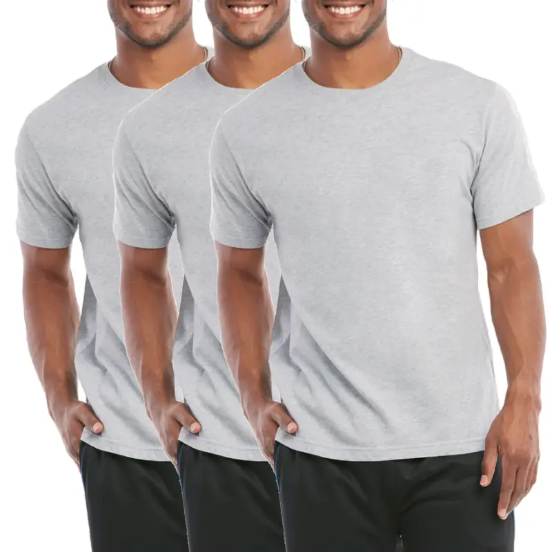 3 Pack Men's Classic Fitted Soft Cotton Round Neck Short Sleeve T-Shirts - Regular/Big & Tall Sizes S-3XL - Breathable Crew Neck Tee for Workout, Running, Casual Wear