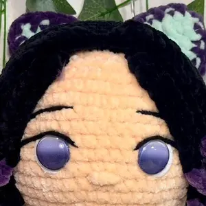 Handmade Crochet Bfly Hashi with Purple Accents and Unique Design