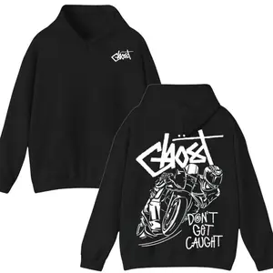 Don’t Get Caught Ghost Hoodie, Motorcycle Graffiti Graphic Hoodie, ghost racing hoodie, Gift For Women Mens, Mens Womenswear Top, Streetwear Style
