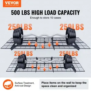 VEVOR Garage Storage Shelving, 2 Pack, 6 x 2 ft Heavy Duty Garage Shelves Wall Mounted, 1000 lbs Load Capacity(Total) Garage Storage Rack Floating Shelves, Suitable for Shop, Shed, Garage Storage