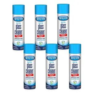 Sprayway 23 oz. Glass Cleaner use on windows, mirrors and other glass surfaces, Dissolves Tough Grease Grit and Grime, Heavy Duty Streak-Free Shine for Glass Windows Mirrors, Ammonia Free Formula with Fresh Scent