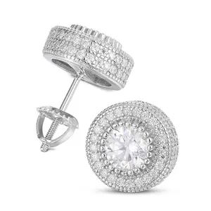 【#E10】UCCIYO 18K Gold-Plated Stud Earrings with Lab-Grown Moissanite Synthetic Moissanite Earrings For Women 925 Sterling Silver Stud Earring Men Hip Hop Jewelry Couple Gift