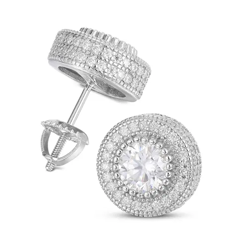 UCCIYO Modern 18K Gold-Plated 925 Sterling Silver Stud Earrings - High Quality Earrings with Lab-Grown Moissanite, Artificial Gemstones, Sparkling Ear Jewelry for Women, Anniversary Gifts【#E10】by Guangzhou Qunpeng Jewelry Co., Ltd.