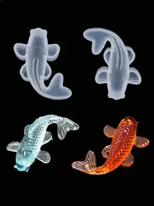 3D Lucky Koi Fish Shaped Transparent Silicone Mold for DIY Epoxy Resin Handcraft, Jewelry Making Craft and Pendant Casting Tool, Art Charms