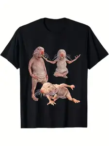 Humorous Naked Mole-Rat Graphic Tee for Men And Women - Short Sleeve Family T-Shirt, Perfect Gift, Regular Fit, Comfortable Stretch Fabric for Year-Round Use