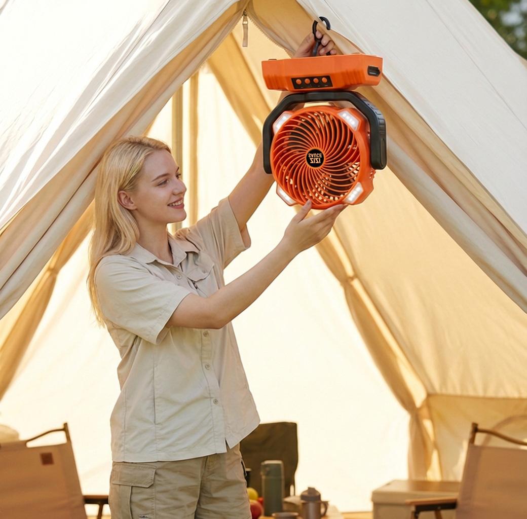 Portable Rechargeable Fan - 8.7-Inch Camping Fan for Outdoort, 10000mAh(58Hrs) Battery Operated Fan for Camping, Auto Oscillation Timing Fans with Remote/Light, ,Outdoor Rechargeable Fan,Operated Camping Battery Powered Fan with Hook&Bright LED Light Portable Rechargeable Fan - 8.7-Inch Camping Fan for Outdoort, 10000mAh(58Hrs) Battery Operated Fan for Camping, Auto Oscillation Timing Fans with Remote/Light, ,Outdoor Rechargeable Fan,Operated Camping Battery Powered Fan with Hook&Bright LED Light