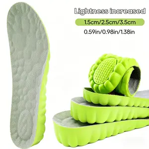 Height Increase Insoles 4D Cloud Comfort, Soft Elastic Cushioning Insoles, Breathable Deodorant Shoe Pads, Shock Absorption Heightening Inserts, 3 Heights Optional Insoles for Daily Work Walking Sports