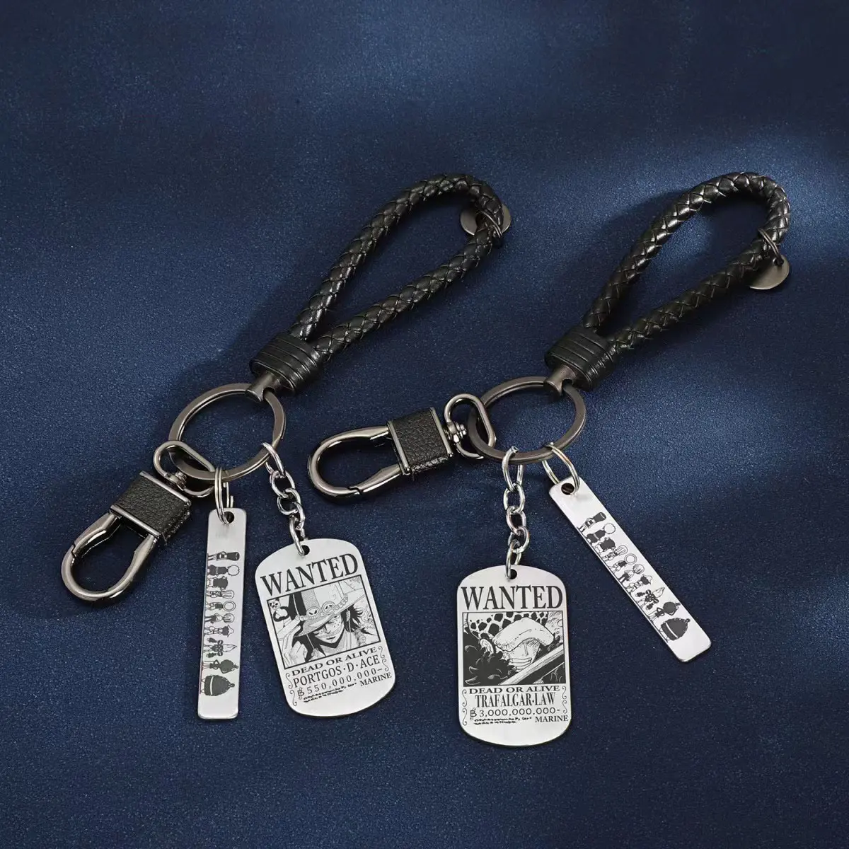 Keychain & Brooch Badge Gift Set - Wanted Design with Durable Rope Strap and Secure Clasp for Everyday Use