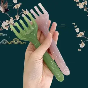Resin Head Massager and Scalp Scraper, Body Neck Leg Massage Tool, Five Claw Scratch Rod, Relaxing Therapy Device, Scalp Stimulator