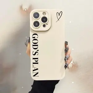 Letter Pattern Phone Case, TPU Decorative Phone Protector Cover, Shockproof Protection Mobile Phone Accessories Compatible with iPhone Series, Protective