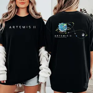 First Crewed Lunar Orbit Shirt Space Exploration Graphic Tee Moon Mission Map Apparel
